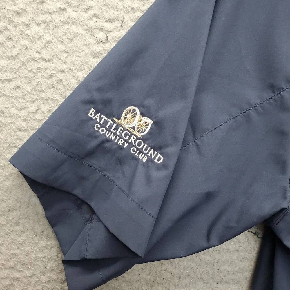 Adidas Battleground Country Club Golf Jacket Mens Small Navy Climaproof 1/4 Zip